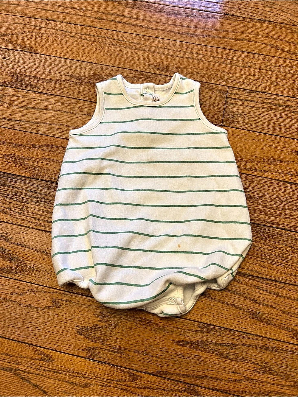 Beaufort Bonnet Romper White & Green Baby 6-12M